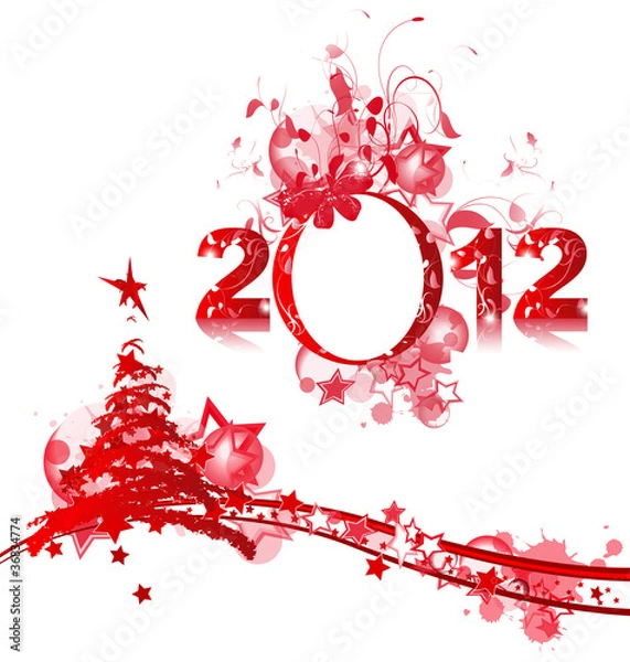 Obraz Merry Christmas and Happy New Year
