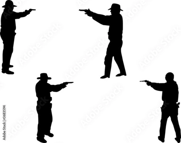 Obraz gunmen silhouettes