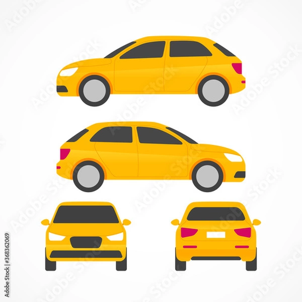 Fototapeta Flat car in different views