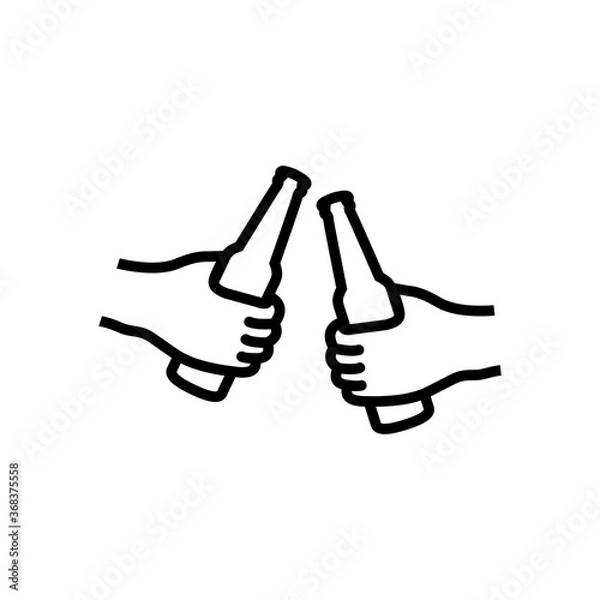 Obraz holding on bottle beer vector symbol template