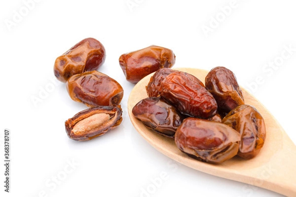 Fototapeta dates palm fruit isolated on white background