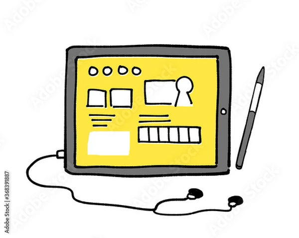 Fototapeta タブレット　学習　勉強