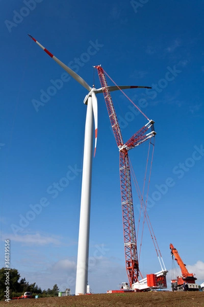 Obraz Windkraftanlage im Bau
