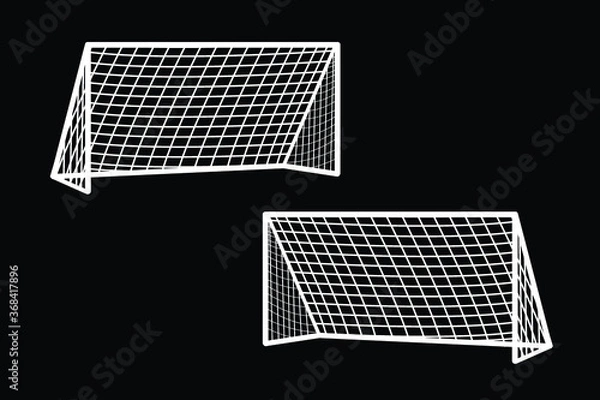 Obraz Soccer goal flat icon. Vector on black background