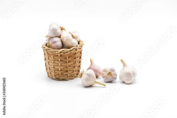 Obraz Garlic isolated on white background.