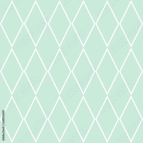 Fototapeta Tile vector pattern or mint green and white background