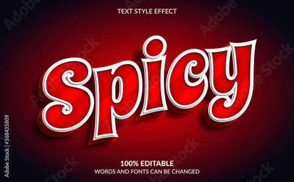Fototapeta Editable Text Effect, Red Spicy Text Style
