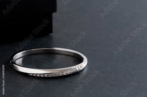 Obraz Close up of diamond bracelet. space for your text.