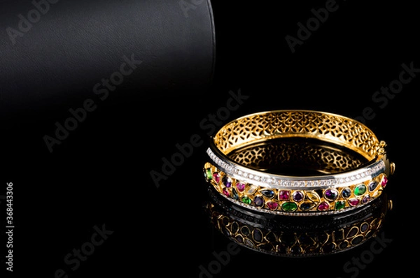 Obraz Close up of diamond bracelet. space for your text.