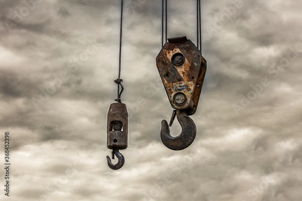 Obraz old construction crane hook