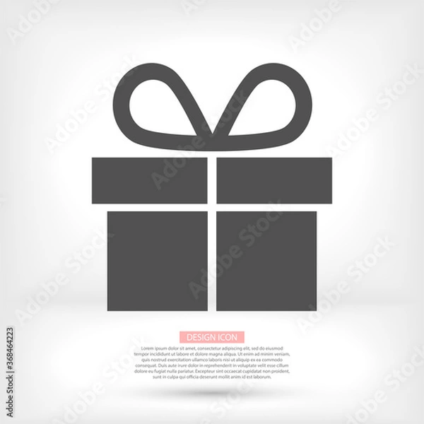 Fototapeta Illustration of gift box vector icon o background. Christmas gift vector icon illustration vector icon symbol. Present gift box vector icon . Package in gift wrap,