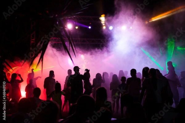 Obraz Silhouette of people dancing in a disco