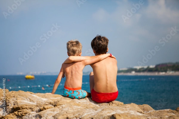 Obraz Brothers rest by the sea
