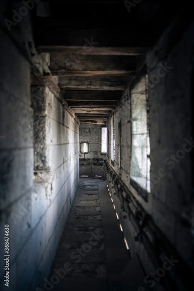 Fototapeta Old passageway from a  medieval tower