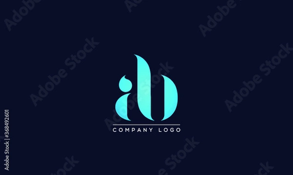 Fototapeta Initials AB or BA Logo Creative Template Sign Vector