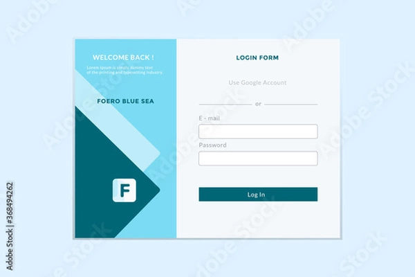 Fototapeta form Login Flat Design White