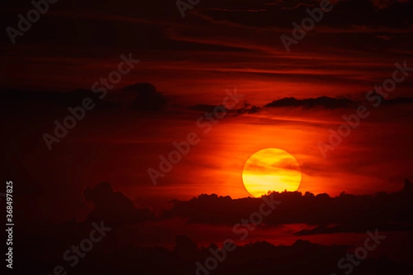 Fototapeta Sun setting, excellent backdrop