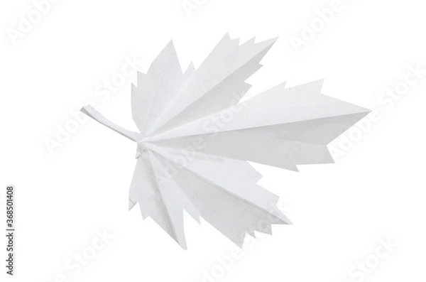 Obraz A white origami leaf in fall