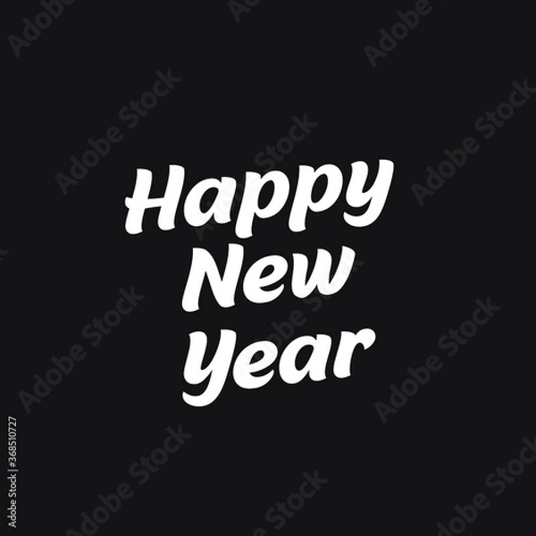Fototapeta Happy New Year 2020, holiday, simple lettering typography, gift or invitational card, invitation EPS Vector