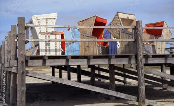 Fototapeta strandkörbe in wartestellung