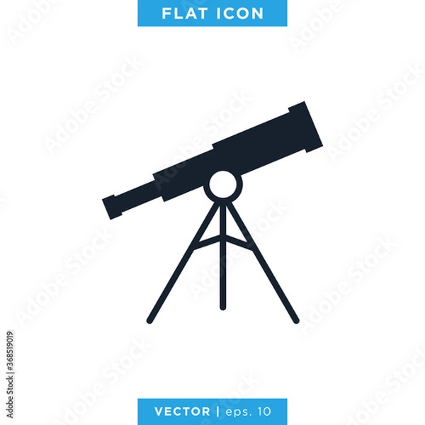 Fototapeta Telescope Icon Vector Design Template.