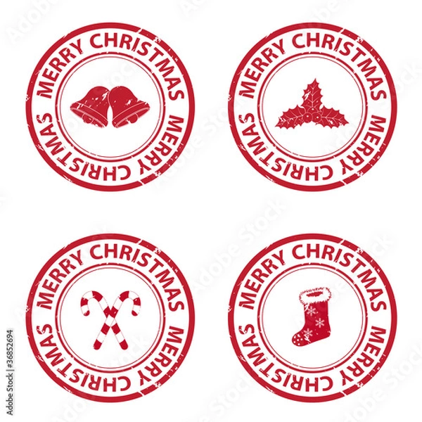 Obraz Christmas rubber stamps