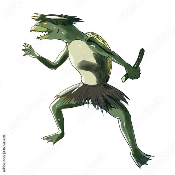 Obraz きゅうりを持った河童