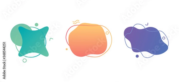 Fototapeta Abstract Trendy Geometric Shapes, Smooth Round Bubble Forms, Vector Illustration Background