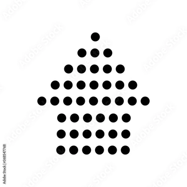 Fototapeta arrow up with dotted design, silhouette style