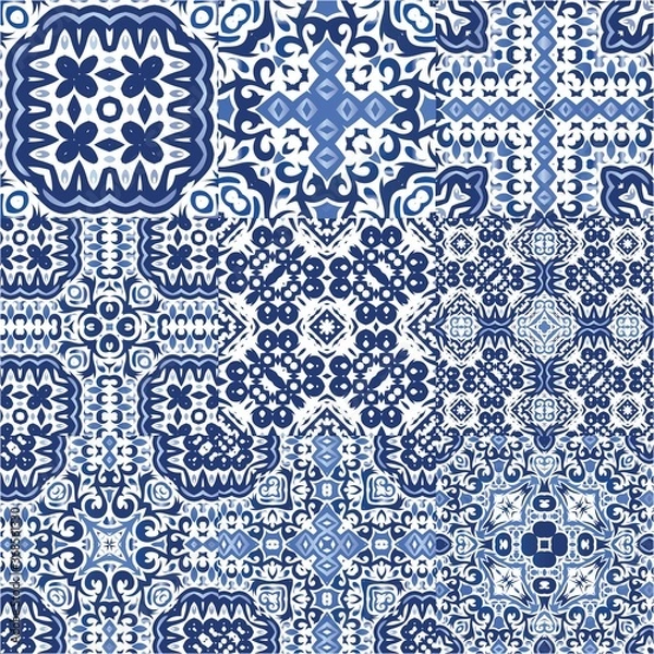 Fototapeta Decorative color ceramic azulejo tiles.