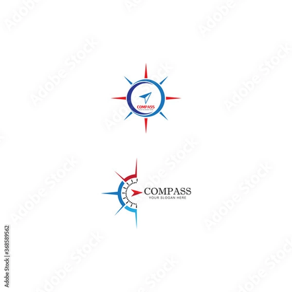 Fototapeta Compass Logo Template vector icon