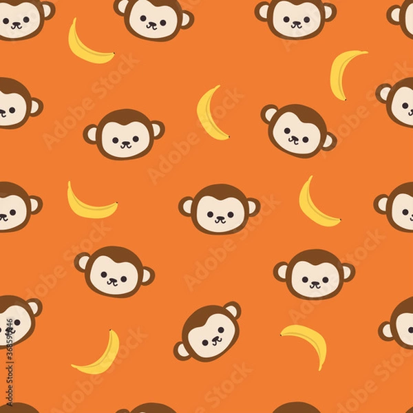 Fototapeta Seamless pattern animals vector with cute pastel color background. for fabric print, textile, gift wrapping paper