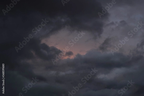 Obraz clouds at sunset after rain