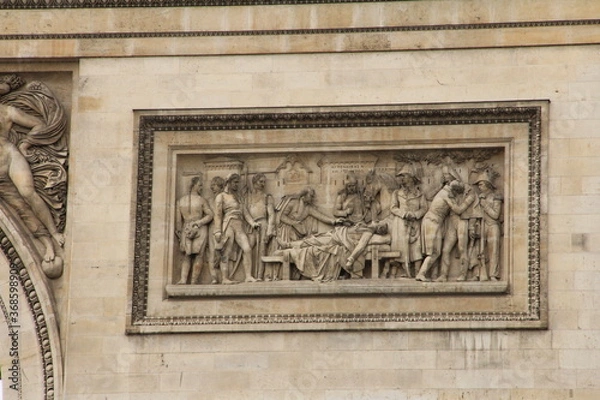 Obraz 凱旋門にある壁の彫刻