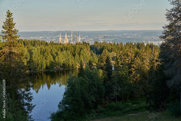 Fototapeta lake in the forest. Tryvann, Oslo