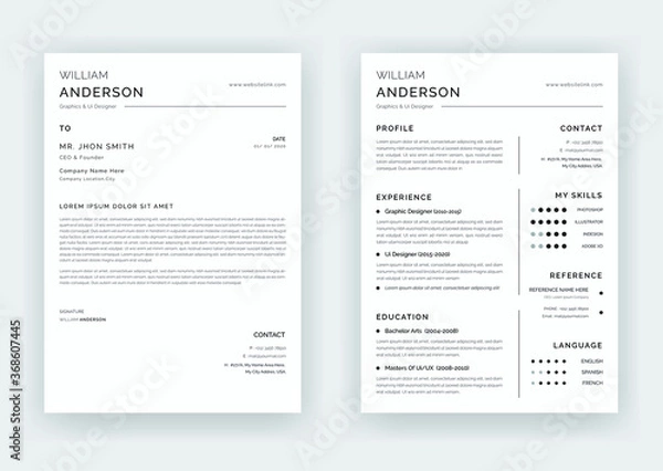 Obraz Professional resume, cv template