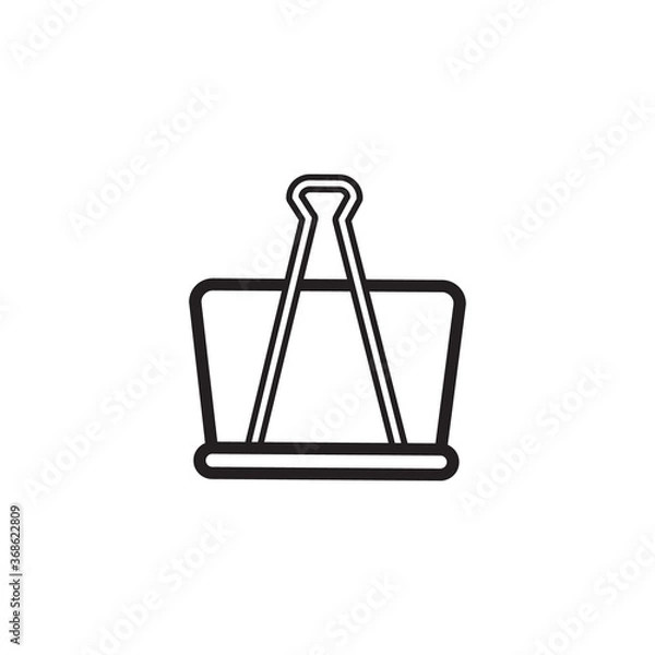 Fototapeta Paperclip line icon vector