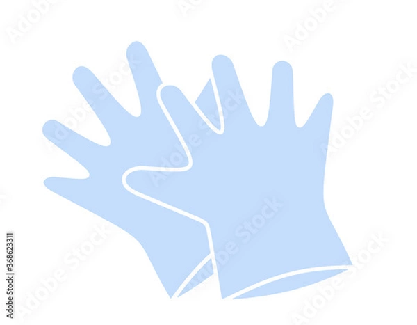 Obraz ビニール手袋両手(水色)