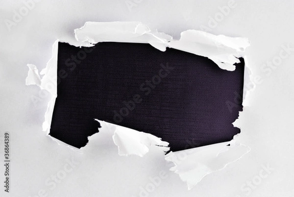 Fototapeta Breakthrough paper hole.