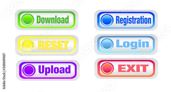 Obraz illustration set bright  buttons for web-design  