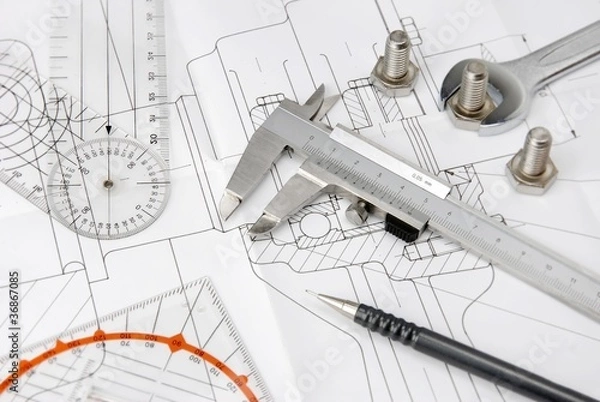 Fototapeta technical drawing