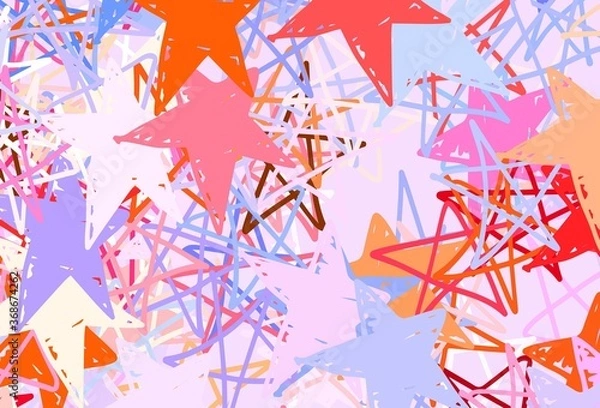 Obraz Light Blue, Yellow vector layout with bright stars.