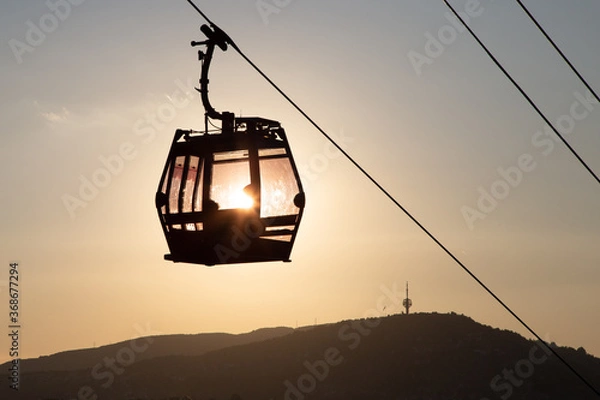 Obraz Trebevic, Sarajevo cable car at sunset