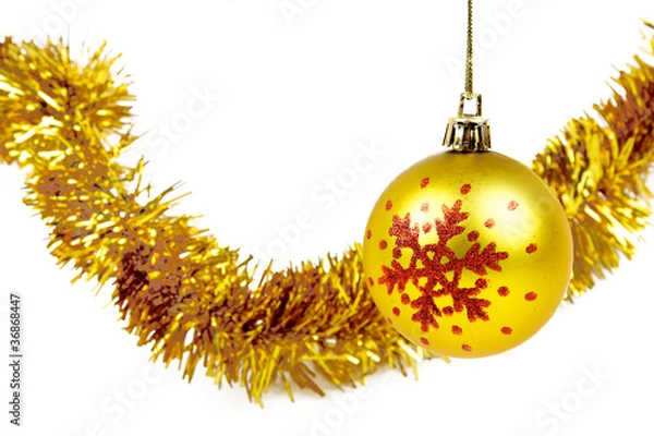 Obraz boule de noel et guirlande