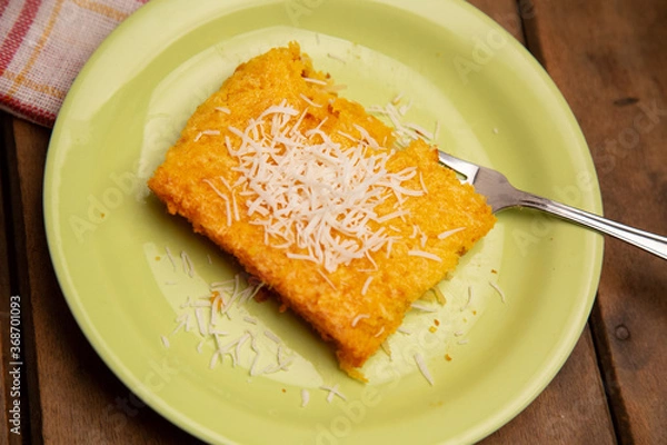 Obraz Sweet green corn cake with coconut