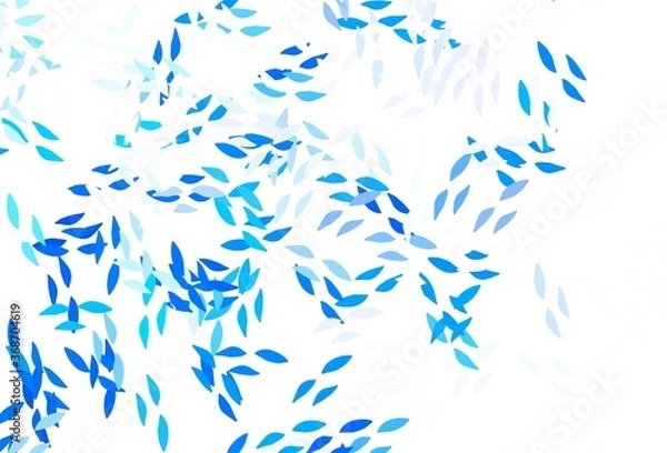 Fototapeta Light BLUE vector abstract backdrop with leaves.