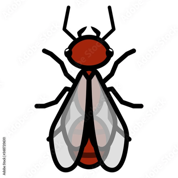 Obraz Flying red ant logo symbol icon sign. A simple flying red ant illustration, isolated.