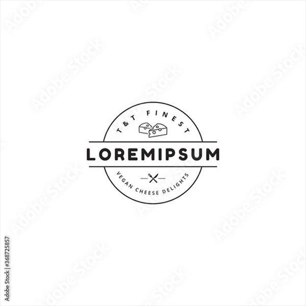 Obraz vegan cheese logo design vector template