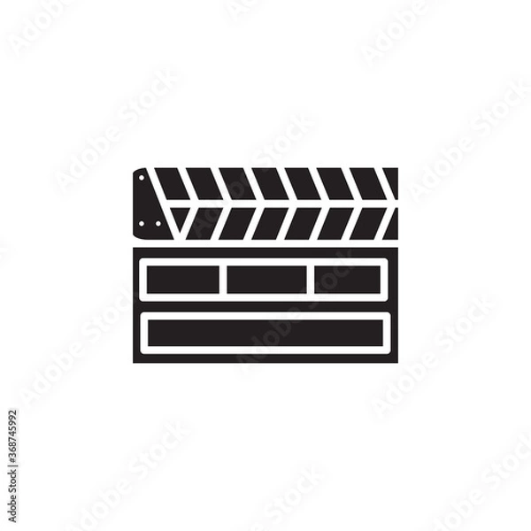 Fototapeta  Movie clapper board icon vector