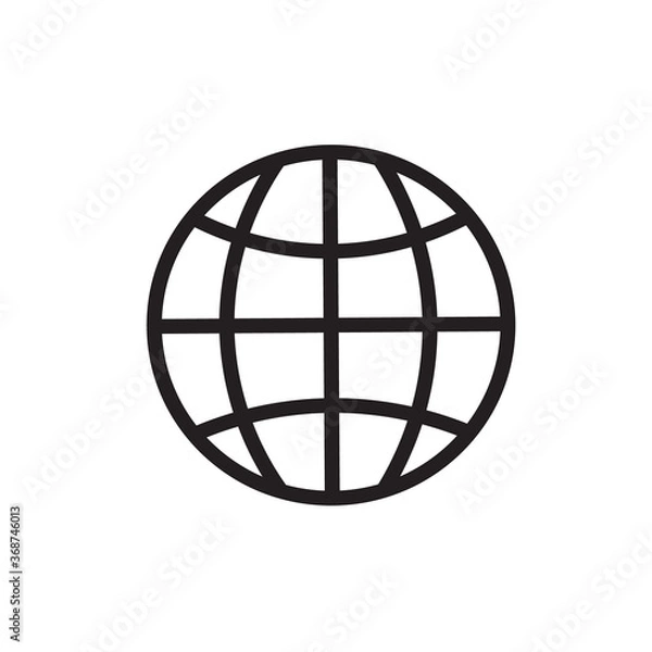 Fototapeta Globe line icon vector